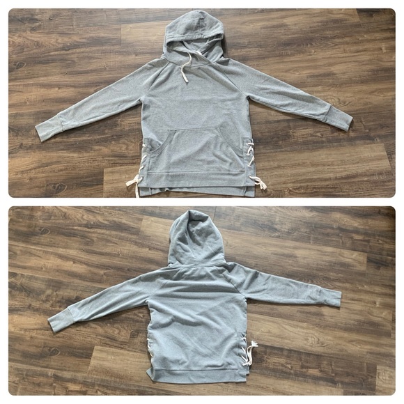 Gray lace up sweatshirt | GAP - Picture 6 of 6